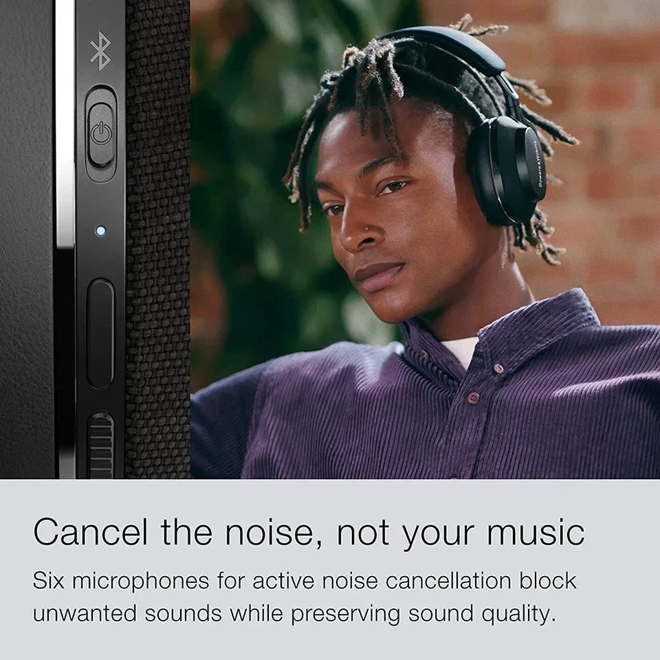 Original Bowers&Wilkins Px7 S2 Over Ear Earphones - New Advanced Noise Cancellation, Slim&Lightweight 15-Min Quick Charge