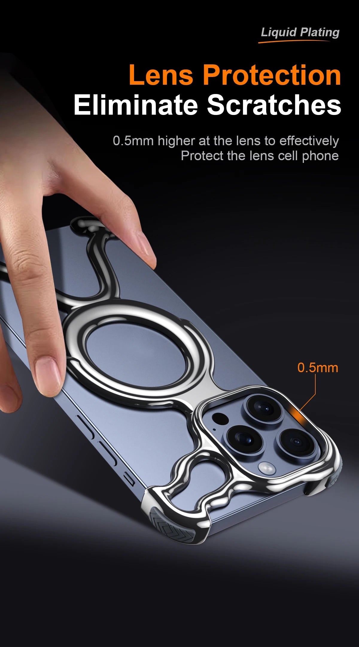 Irregular Geometric Phone Case For Iphone 17 16 15 14 13 Case Hollowed Out Electroplated Four Corners Silicone Shockproof Case