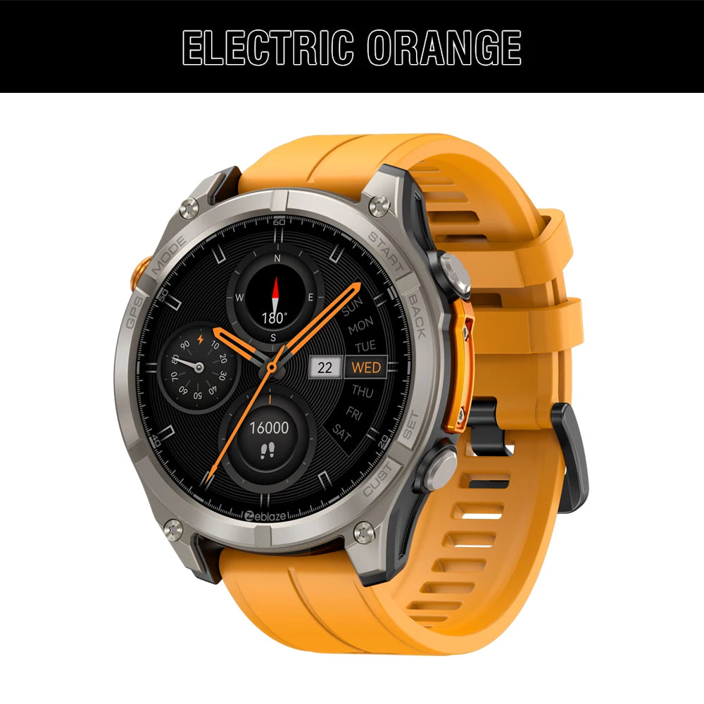 Zeblaze Stratos 4 GPS Smartwatch 1.43" AMOLED Screen Compass Barometric Altimeter Flashlight Voice Calling Smart Watch