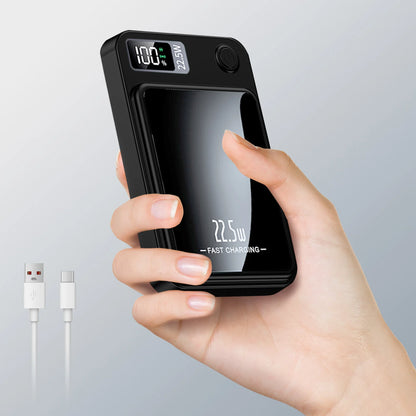 100000mAh Magnetic Power Bank Wireless Portable 22.5W Fast Charger For Iphone Huawei Samsung External Auxiliary Backup Battery