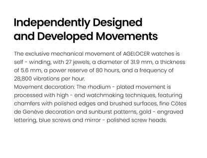 AGELOCER Original World Time Watch Men's Luxury Business Formal Automatic Mechanical Watch Birthday Gift for Men