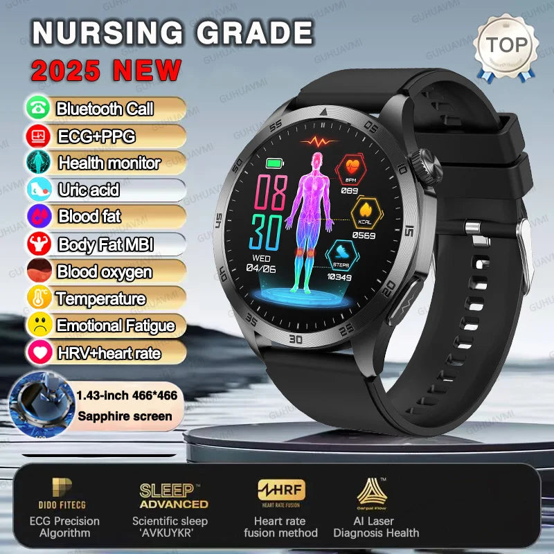 Huawei ECG+PPG Laser Treatment Health Smart Watch Three highs Clock Blood pressure Heart rate Men HD Call Bracelet