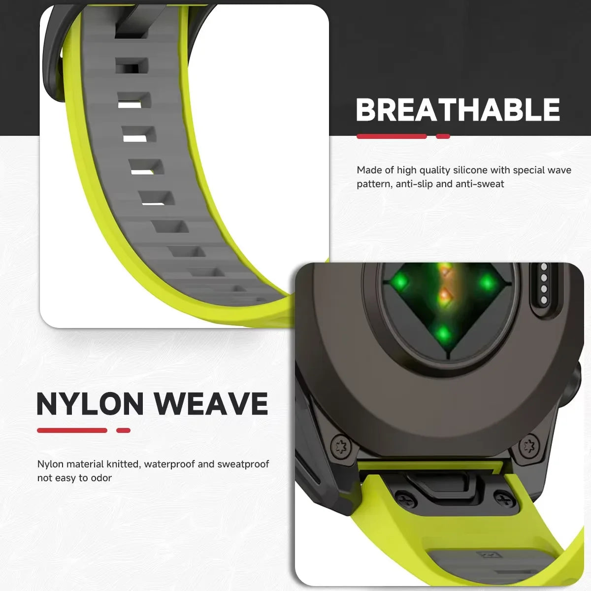 Garmin Fenix 8 43mm 47mm 51mm Sports Original Silicone Wristband for Garmin Epix/Quatix7/Fenix 7X 6X 7S Pro/Descent Mk3 Band