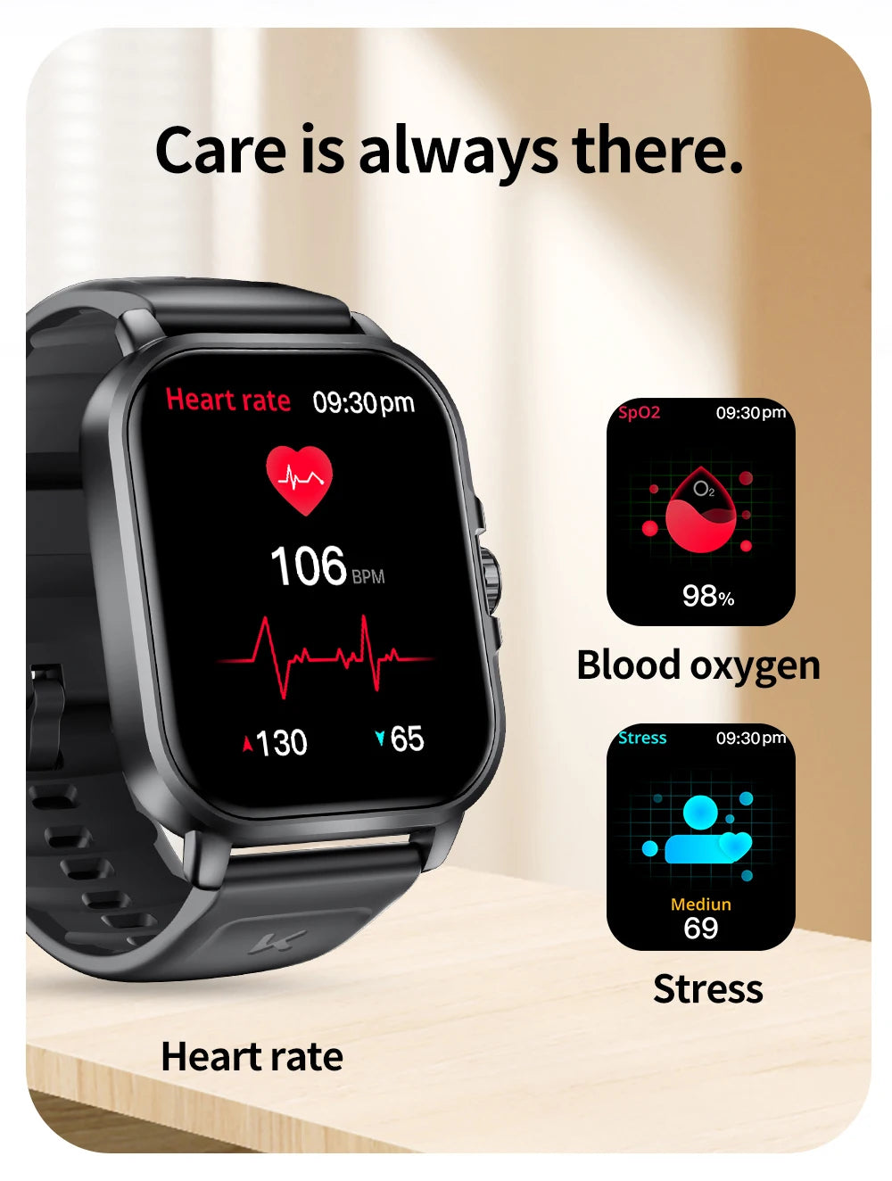 KUMI KU7 Meta 2.01″ High-definition Screen Smart Watch Bluetooth Call Heart Rate Measurement Oximetry Offline Intelligent Voice