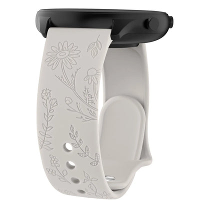 Flower Engraved Strap For Amazfit GTS/2/2e/3/4 GTS2 Mini/GTR 4/3/Pro/47mm/GTR2/2e/stratos 2/3/Bip Lite Band Bracelet
