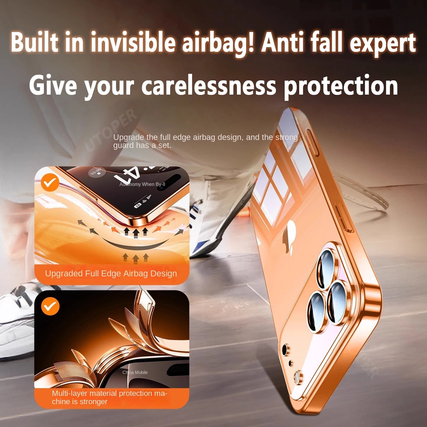 Plating Transparent with Lens Film Case for iPhone 17 Air 17 16 15 14 13 12 11 Pro Max Plus Anti-fall Damping Cover