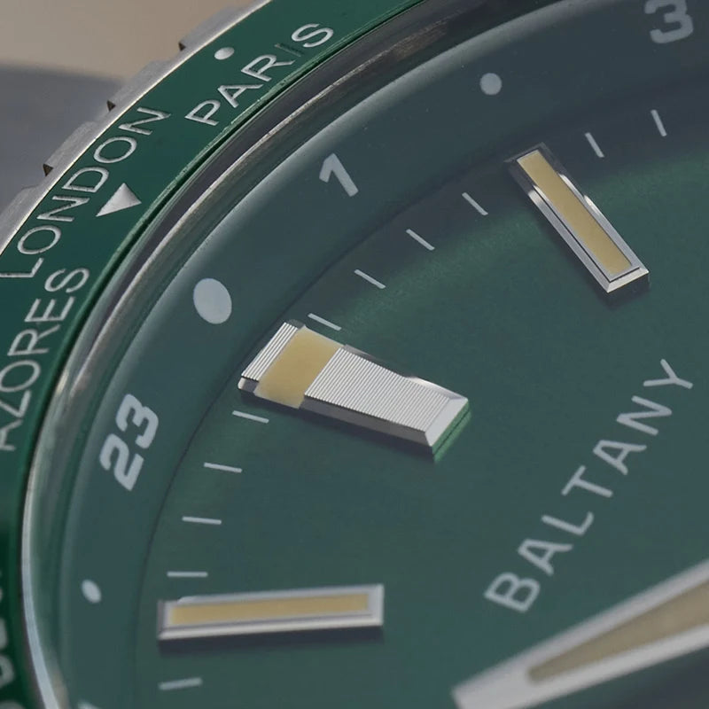 Baltany 2025 New Nh34 Gmt Men's Mechanical Watch 40Mm Sapphire Luminous C3 Stainless Steel Waterproof Sports 20Bar Watches for M