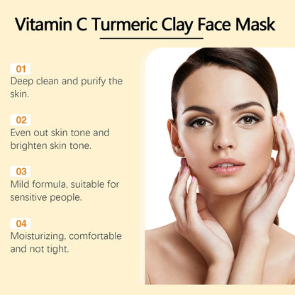 Vitamin C Exfoliating facial mask Turmeric Exfoliating facial mask Improve Pore Deep Cleaning facial mask   Apply facial mask
