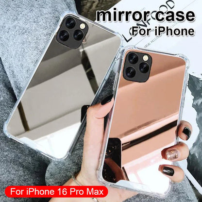 Mirror Phone Cases For IPhone 17 16 15 14 13 12 11 Pro Max Xr Xs 8 7 Plus SE2/SE3 Shockproof Soft TPU Cover
