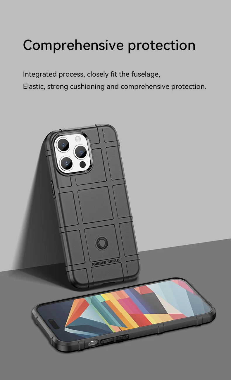 Military-Grade Shockproof Case for iPhone 17 Rugged TPU Shield Cover Compatible with iPhone 416/17pro Max Phone Protector