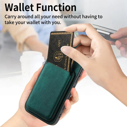 Vintage Leather Case with Detachable Magnetic Wallet Card Holder For iPhone 17 Air 16e 16 Pro Max 15 14 Plus 13 12 11