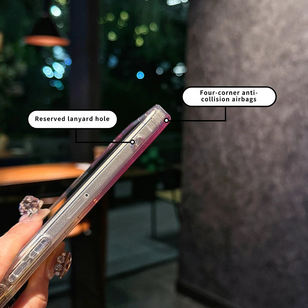 Factory-designed new model gradient color is fashionable and Glacier patterned For iphone 17Air 17Pro/pro max case Green Blue