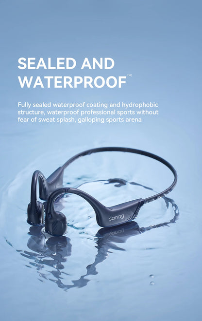 Sanag B21S Bone Conduction Wireless Earphones Bluetooth 5.4 HiFi Bass Headphones IPX5 Waterproof Running Sports Earbuds