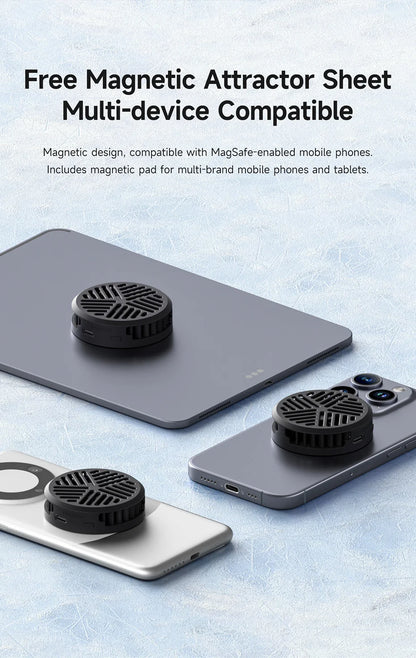 Hagibis Magnetic Cell Phone Cooler Universal Cooling Fan Mobile Phone Radiator for iPhone 17 Pro Black Shark Gaming Live Stream