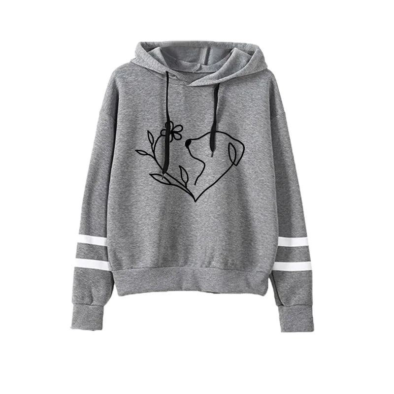 2025 Hot Sale Women's Tracksuit Hooded Sweatshirts Black Sweatpants Urban Casual Fashion Sportswear Cute Pattern Print Hoodies