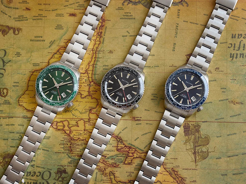 Baltany 2025 New Nh34 Gmt Men's Mechanical Watch 40Mm Sapphire Luminous C3 Stainless Steel Waterproof Sports 20Bar Watches for M