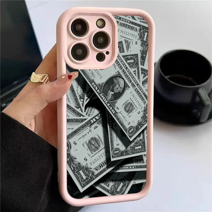 Black Bamboo Full-Coverage Banknote Design Silicone Phone Case For iPhone 17 16 15 14 13 12 11 Pro Max 16 Plus 16E 17 Air Cover