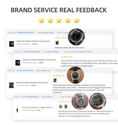 Baltany Dirty Dozen Watch Man S2019 Military Vintage Wristwatch Small Seconds Hand VD78 Quartz Luminous 100M Waterproof Field Wa