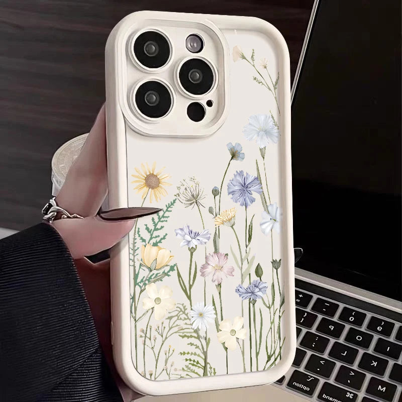 IPhone 17 16e 15 16 Pro Max 14 13 12 Pro Max 15 16 Plus Air 11 Case Flowers Pattern Shockproof Soft TPU Silicone Phone Cover