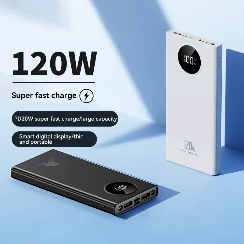 80000mah Power Bank 120W Super Fast Charging Ultra large Capacity For Mobile Power External Battery For iphone Xiaomi Samsung