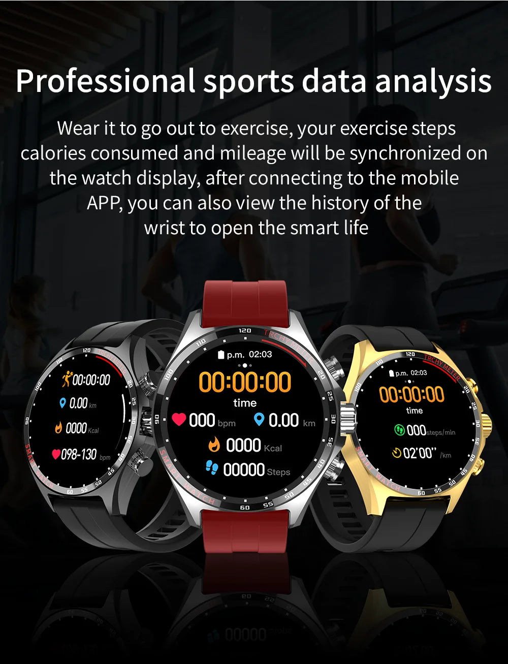 Smart Watchs Men Sport Fitness GPS Tracker Compass Bluetooth Call Heart Rate Health Smartwatch for Huawei Xiaomi Ferrari