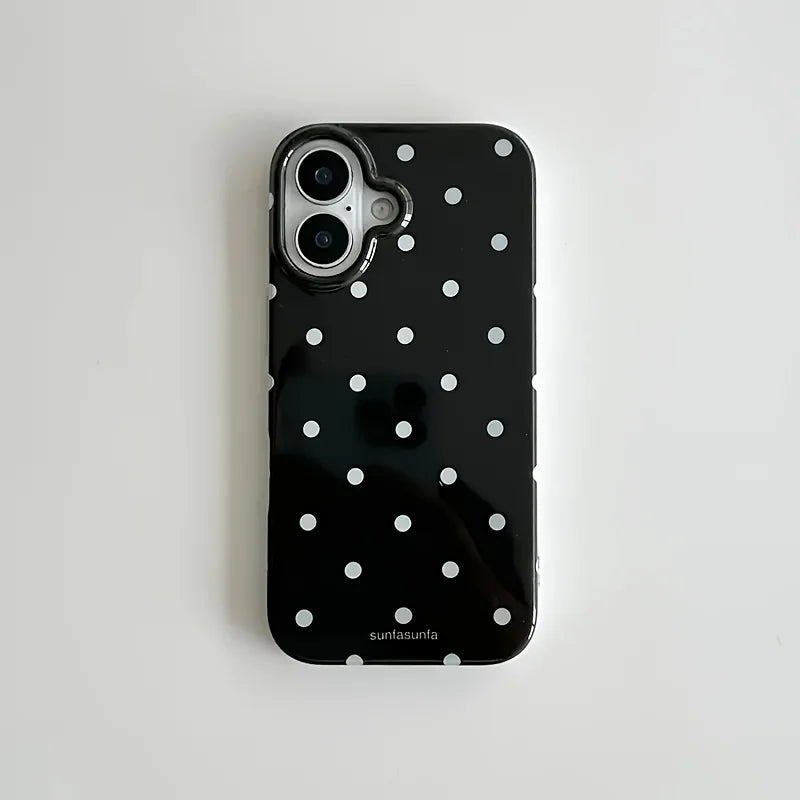 Suitable for iPhone 11 to 17 series, including Pro Max version, a fashionable phone case with simple and cute design and black a