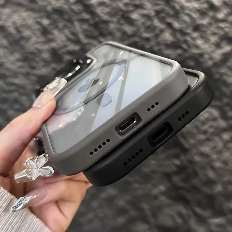 Luxury Magnetic Shockproof Phone Case For iPhone 17 Pro Max 16 15 14 13 12 11 17Air For Magsafe Stand Lens Protector Glass Cover