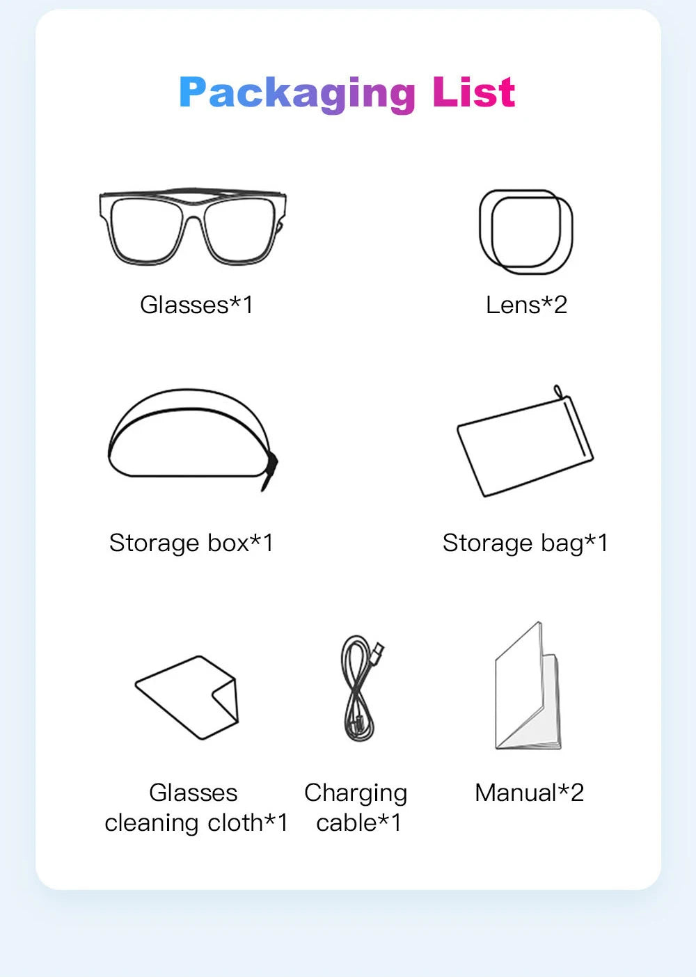 KUMI Meta V1 Smart Glasses IPX4 Waterproof Bluetooth glasses Bluetooth Call 5.0 listen to the music last for about 8 hours Blue