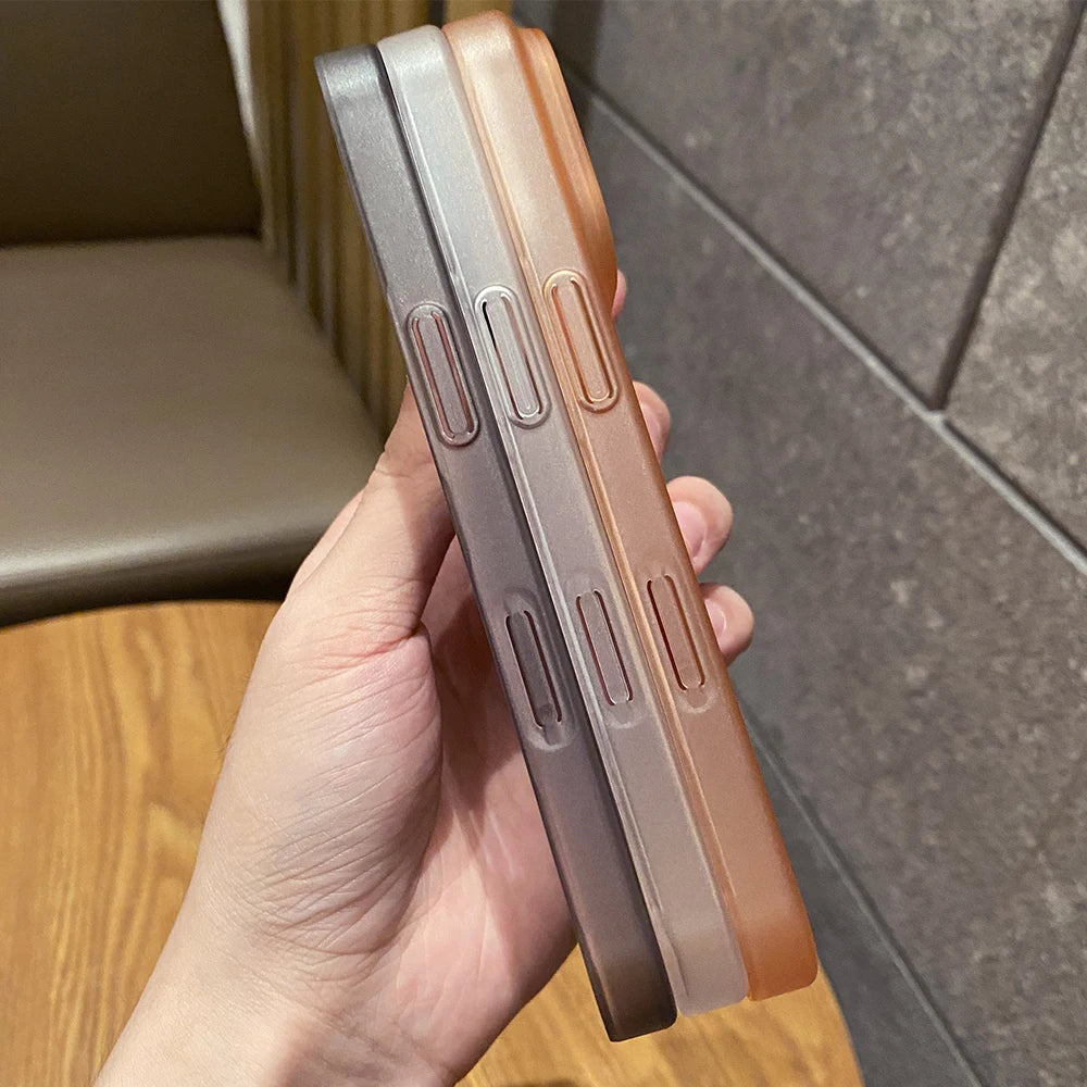 Newest Ultra Thin Frosted Phone Case for iPhone 17 Pro Max 12 13 14 15 16 Pro Max 17Air Plus 0.3mm Slim Matte PP Cover
