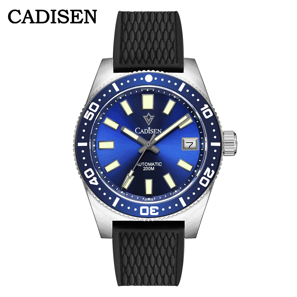 CADISEN New 38mm Diver Mens Watch Japan NH35A Automatic Mechanical Sapphire Glass Date Luminous 200M Waterproof Wrist watch Men