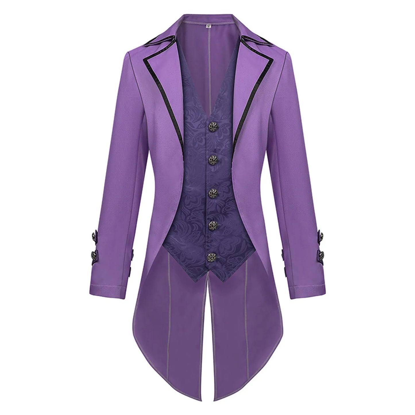 Men Steampunk Gothic Victorian Jacket Vintage Tailcoat Medieval Frock Coat Uniform Renaissance Halloween Pretend Play Costume