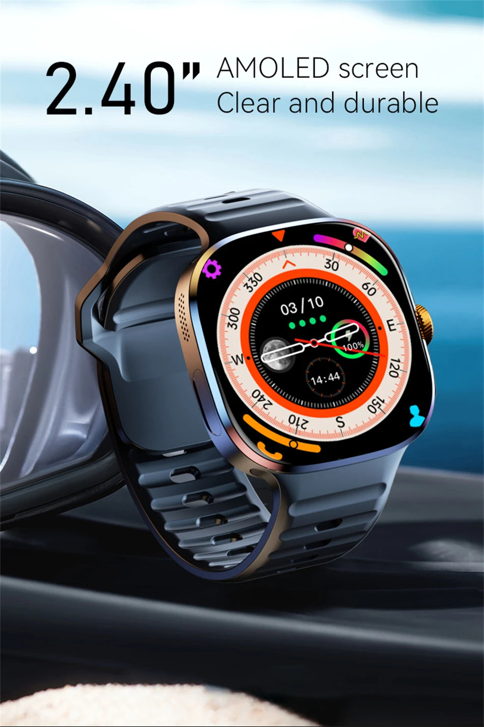Android 9.0 Smart Watch 2.4 inch AMOLED 2100mah Battery 900W Camera GPS WIFI Google APPS Download Smartwatch