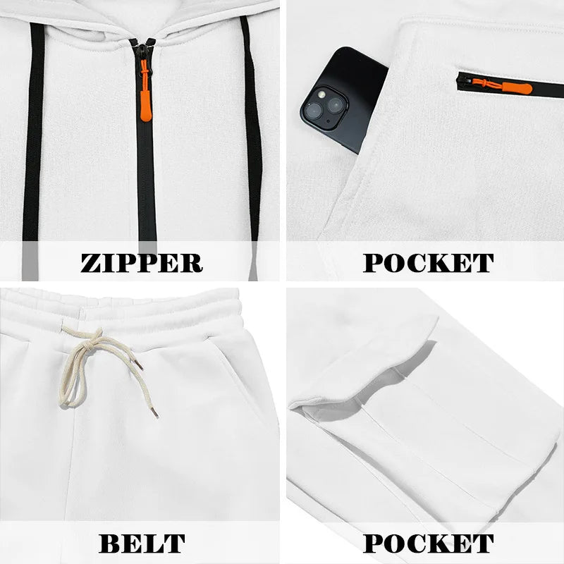 Men's Tracksuits 2 Piece Long Sleeve Athletic Full Zip Sweatsuits Jogging Suit Set Casual Outdoor Streetwear Sport Tracksuit Set