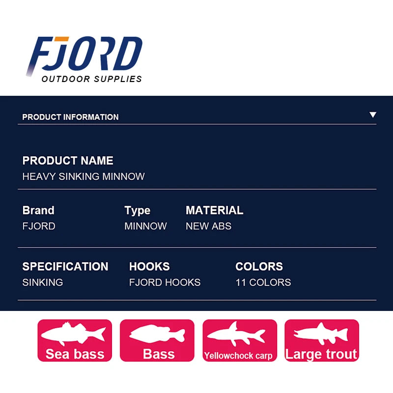 Sinking Minnow Fishing Lures Saltwater Freshwater Long Casting Sea Artificial Bait Jerkbait