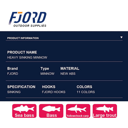 Sinking Minnow Fishing Lures Saltwater Freshwater Long Casting Sea Artificial Bait Jerkbait