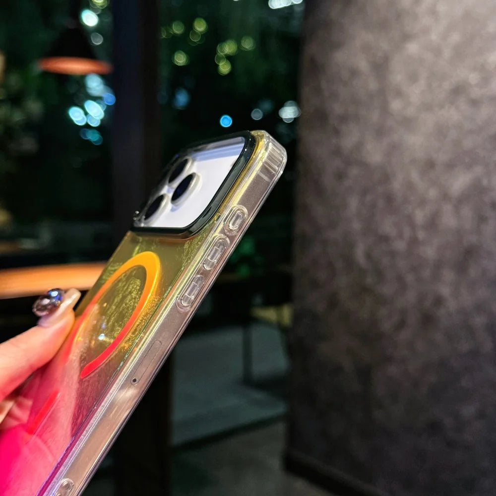 Gradient color design is fashionable and Glacier patterned 17Pro 17Air For iphone 17 pro max case ，reen Blue