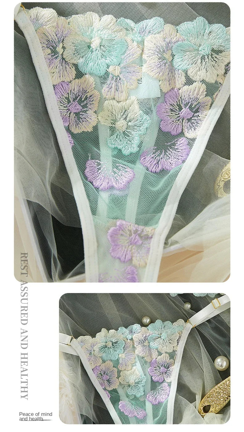 Lingerie Sexy Delicate Underwear Lace Embroidery Bilizna Set Fairy Intim Goods Onlyfans Kit Beautiful Brief Sets