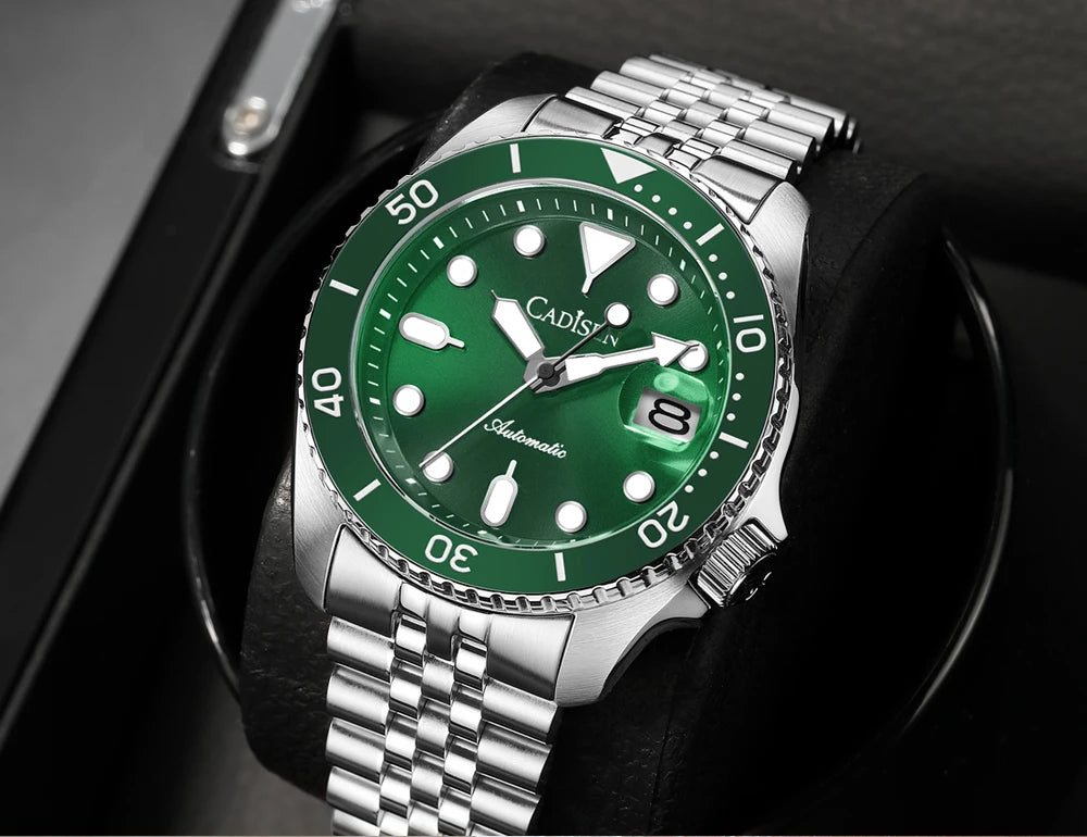 New CADISEN BGW9 Strong Glow Business Watch Diving Men's Automatic Watches Men Mechanical Wristwatch 200m Waterproof  Japan NH35