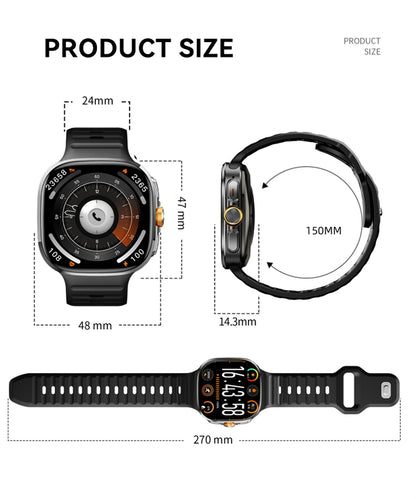 Android 9.0 Smart Watch 2.4 inch AMOLED 2100mah Battery 900W Camera GPS WIFI Google APPS Download Smartwatch
