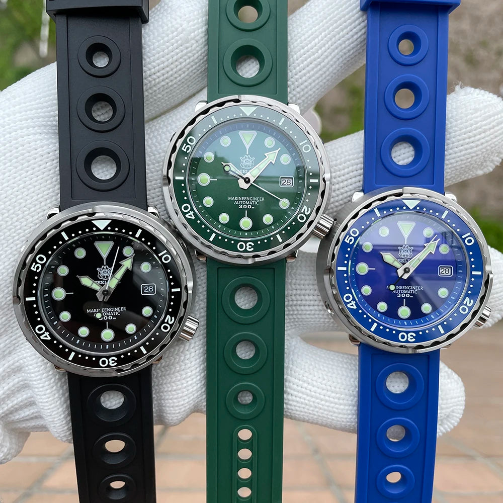 STEELDIVE SD1975 Mens Automatic Watches Men Dive Watch 300m Waterproof Mechanical Wristwatch C3 Luminous Clock Sapphire Mirror