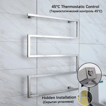 Electric Towel Rack.Bathroom Electric Heated Towel Rail.Smart Towel Warmer.Creative Bath Towel Radiator.Hidden Wire