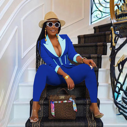 Elegant Suits  Women Corset Blazer and Legging Pants Matching Two 2 Piece Set Outfits Streetwear Lady Tracksuit