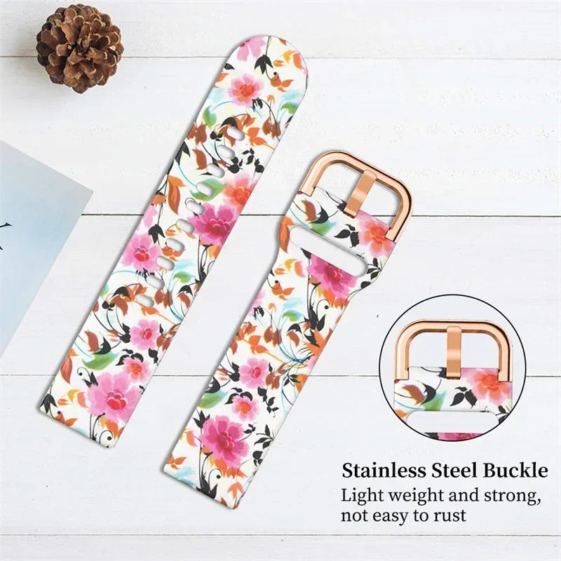 band For Amazfit GTS/4/2/2e/3 GTS2 Mini/GTR 4/3/Pro/47mm/GTR2/2e/stratos 2/3 Bracelet Amazfit Bip 6 5 Printed strap