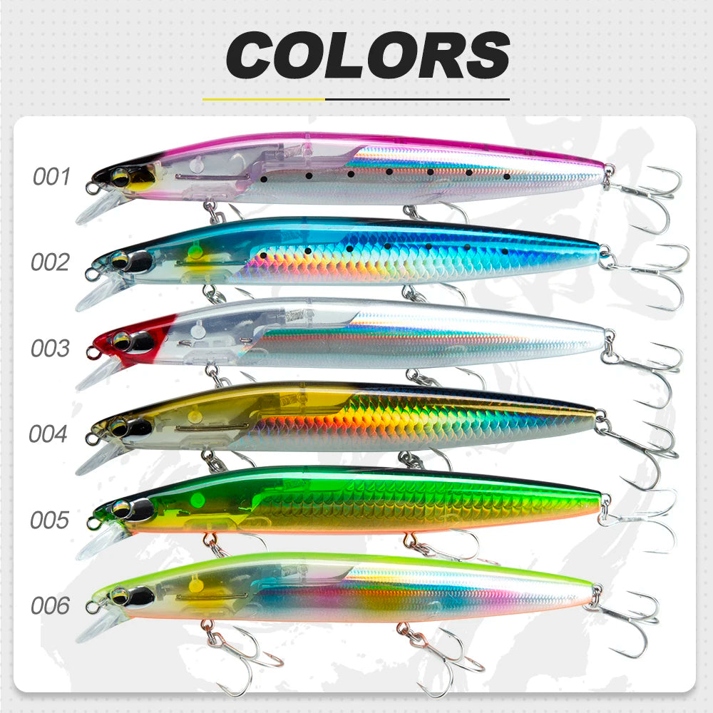 Floating Minnow Fishing Lure 120mm20g/145mm27g Flash Flake Wobbler Silent Assassin Floating Hard Bait For Pike Bass
