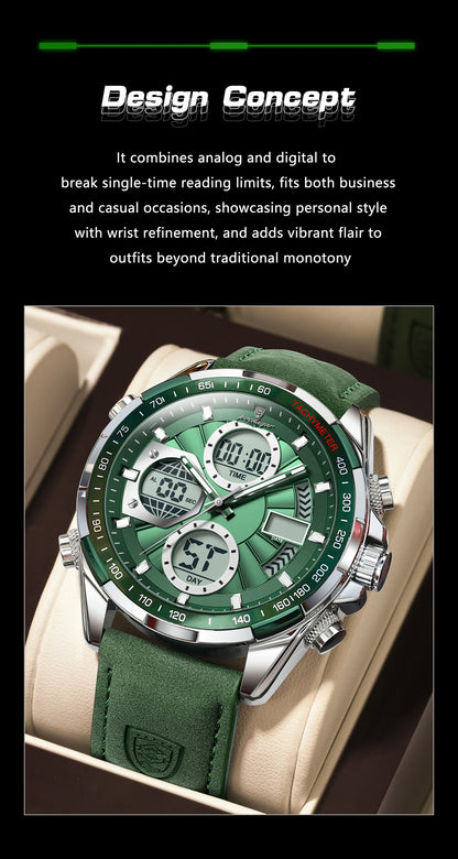 POEDAGAR LED Luxury Men Watch Luminous Week Date Dual Time Display Digital Man Clock Alarm Electronic Men's Quartz Watches Reloj