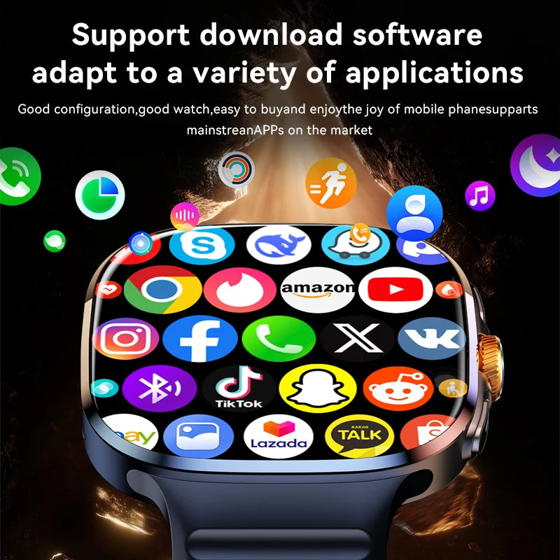 Smart Watch 720*720 AMOLED 2.40 inch Screen Video Call 8GB+128GB RAM 2100 mAh Google Play WIFI GPS Smartwatch