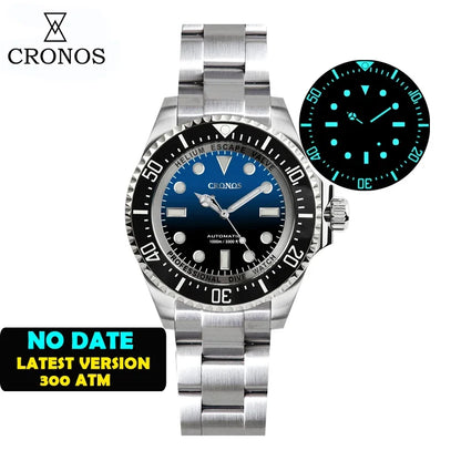 Cronos L6009M Diver Watch Waterproof NH35 Automatic Mechanical Sapphire Crystal Luminous 44mm Luxury Wristwatch