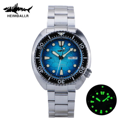 HEIMDALLR Diver Men's Watch Turtle King Sapphire Crystal 316L Steel NH36 200M Water Resistant Luminous Automatic Mechanica Watch