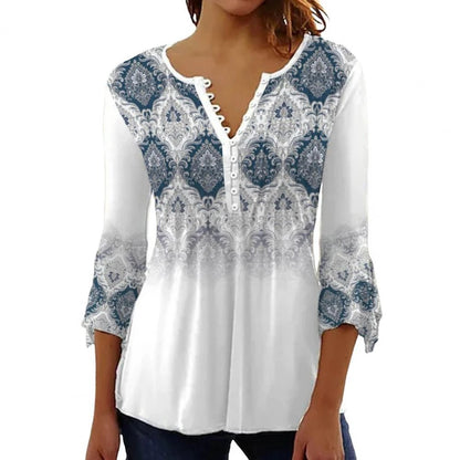 T-Shirt Loose Women'S Comfortable Clothing Shirt 3d Printed Trend Seven-Quarter Sleeve Top