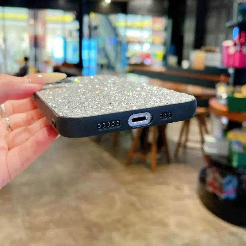 Luxury Glitter Full Coverage Flash Drill Soft Phone Case for iphone 17 16 15 14 13 12 11 Pro Max 7 8 Plus 16E 17Air Shell